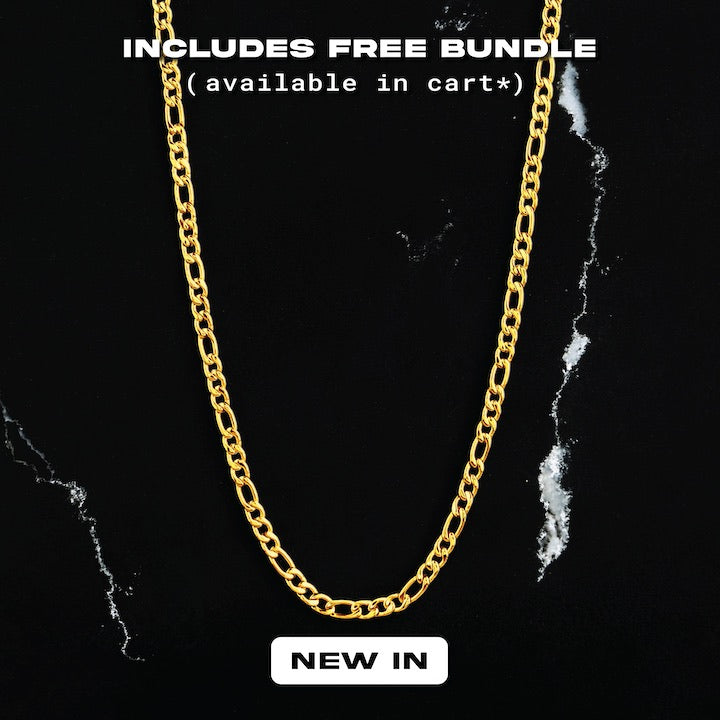 Gold Figaro Chain Necklace RoseGold & Black Pty Ltd