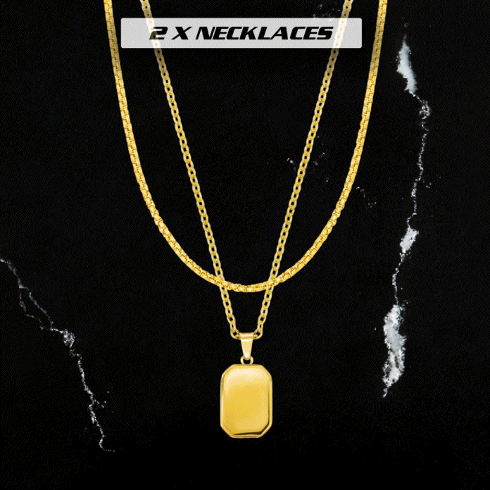 Premium Tag Necklace Set (24kt Gold)