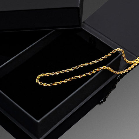 Bar & Rope Necklace Set (24kt Gold)