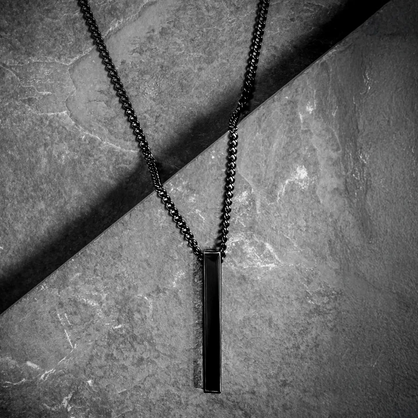 Minimal Bar Necklace (V2) All Black
