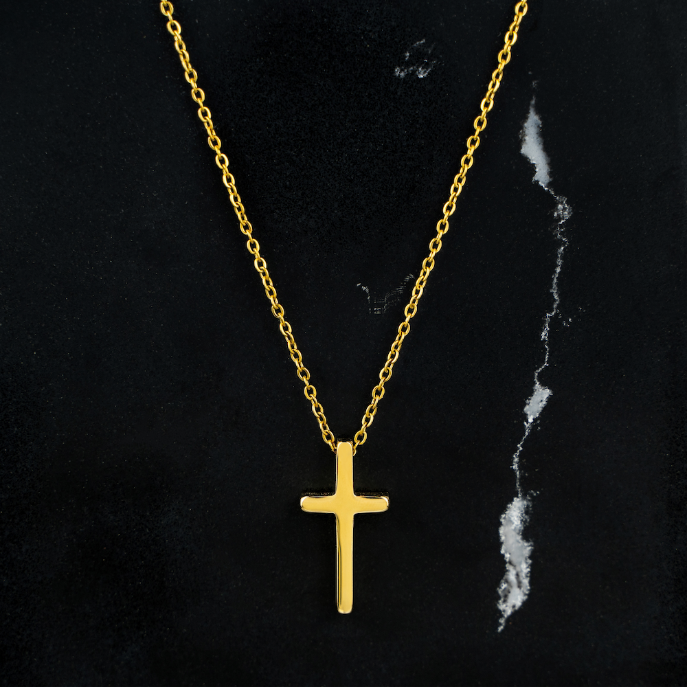Cross Pendant Necklace 24KT Gold - Main Image