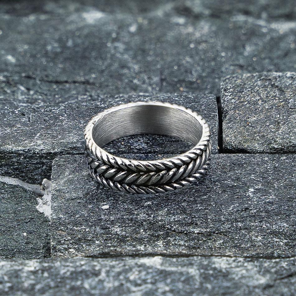 Silver Black Weave Ring1