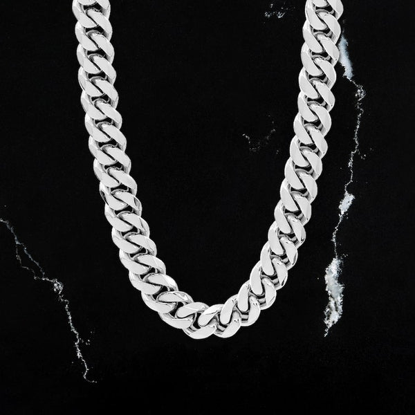10mm Cuban Chain Necklace RoseGold and Black