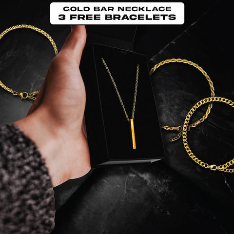 24kt Gold Bar Necklace and Bracelets (BUNDLE & SAVE)