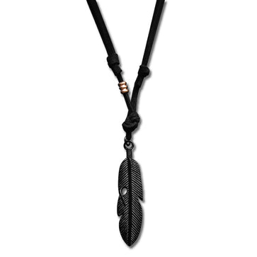 アクセサリー 00s archive feather black necklace Black Feather Pendant Necklace – RoseGold & Black Pty Ltd