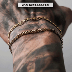 Premium Chain Bracelet Set (24kt Gold)