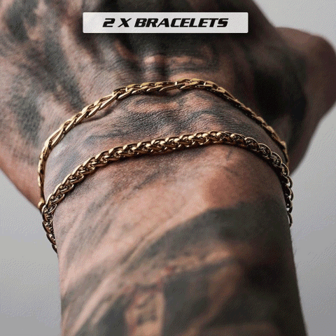 Chain Bracelet Set 24KT Gold