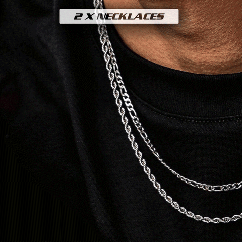 Figaro & Rope Chain Necklace