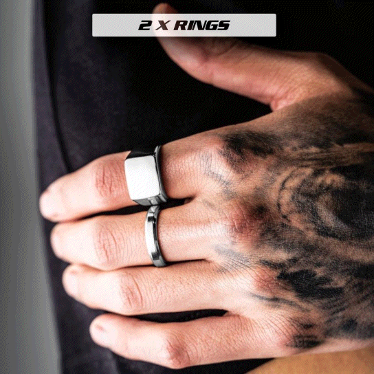 Silver Ring Set For Men – RoseGold & Black Pty Ltd