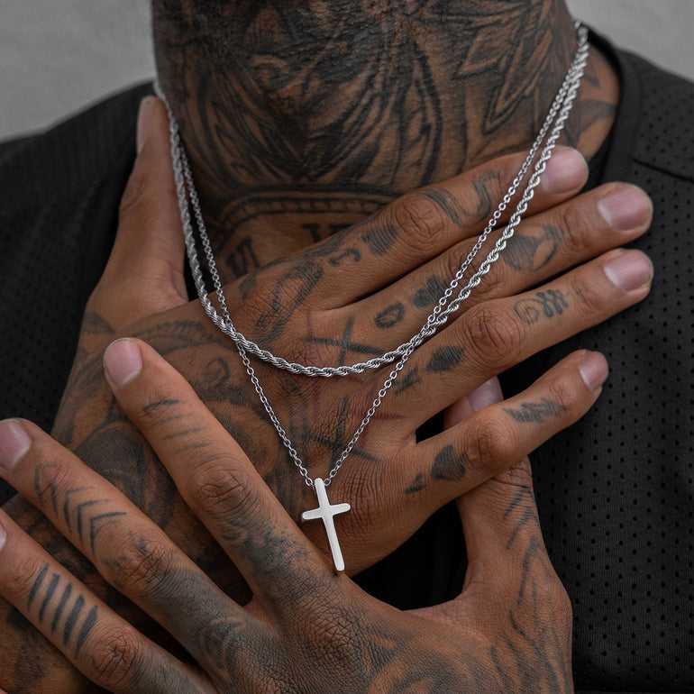 Rope & Box Chain Necklace in Silver – RoseGold & Black Pty Ltd