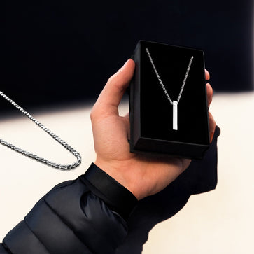 Bar Rope Necklace Set Silver Pack1