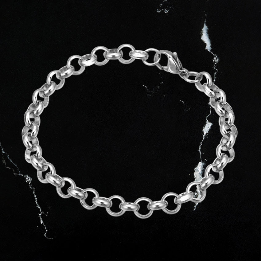 Silver Rolo Chain Bracelet – RoseGold & Black Pty Ltd