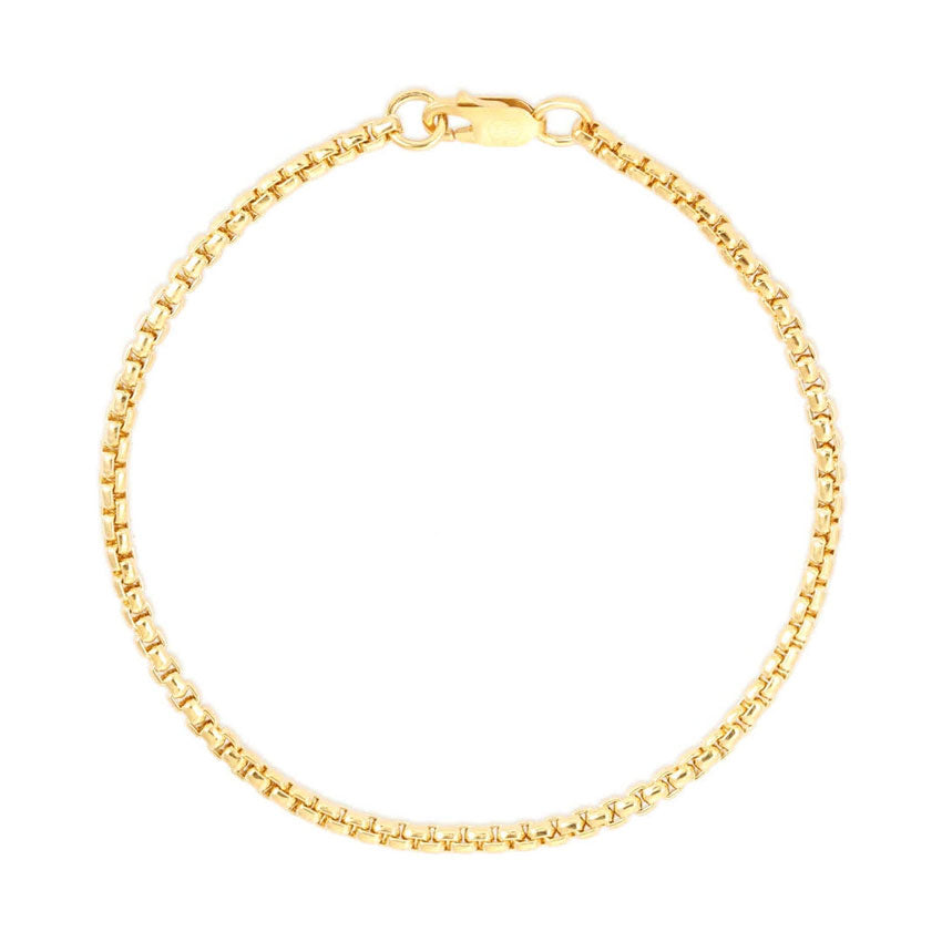 Gold Rounded Box Chain Bracelet