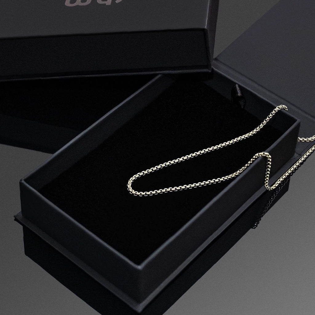 Silver Box Chain Necklace – RoseGold & Black Pty Ltd