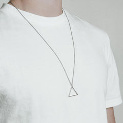 Silver Triangle Necklace - Our Silver Triangle Necklace features our Signature Triangle Pendant and Cuban Link Chain. The Perfect piece for any wardrobe.