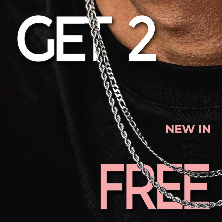 Figaro & Rope Chain Necklace Set in Silver RoseGold & Black Pty Ltd