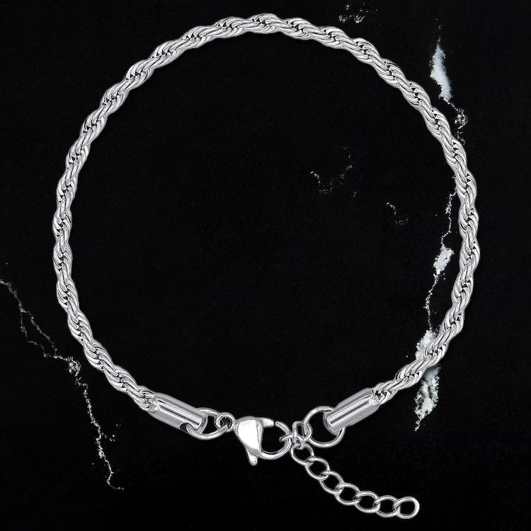Minimal Rope Chain Minimal Silver Rope Chain Bracelet – RoseGold & Black Pty Ltd