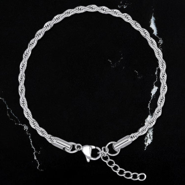 Silver Rope Chain Bracelet