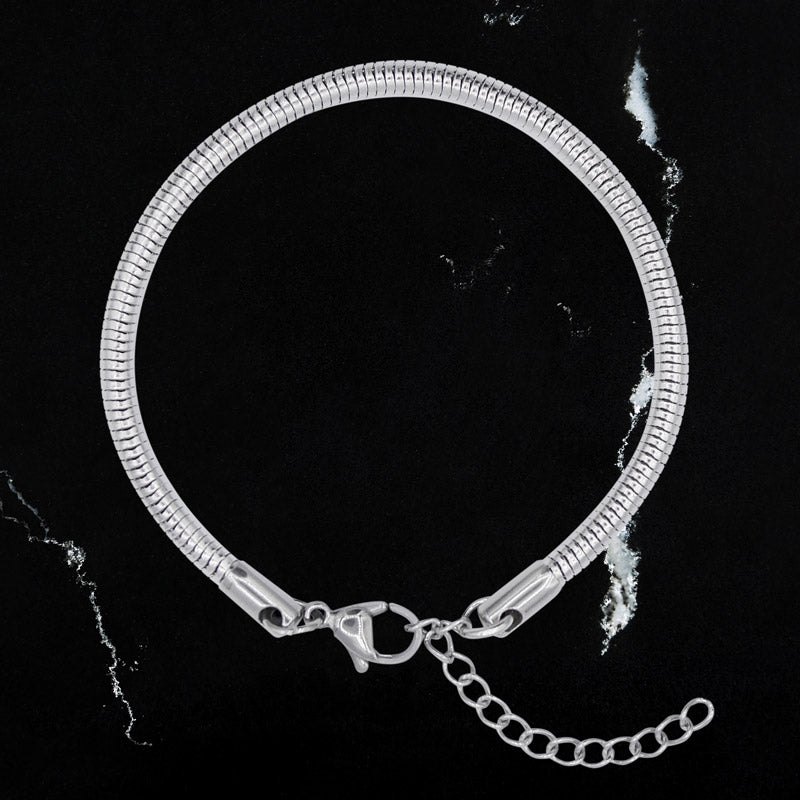 925 Sterling silver ] Flat Snake Chain Silver Bracelet – AllaboutFindings