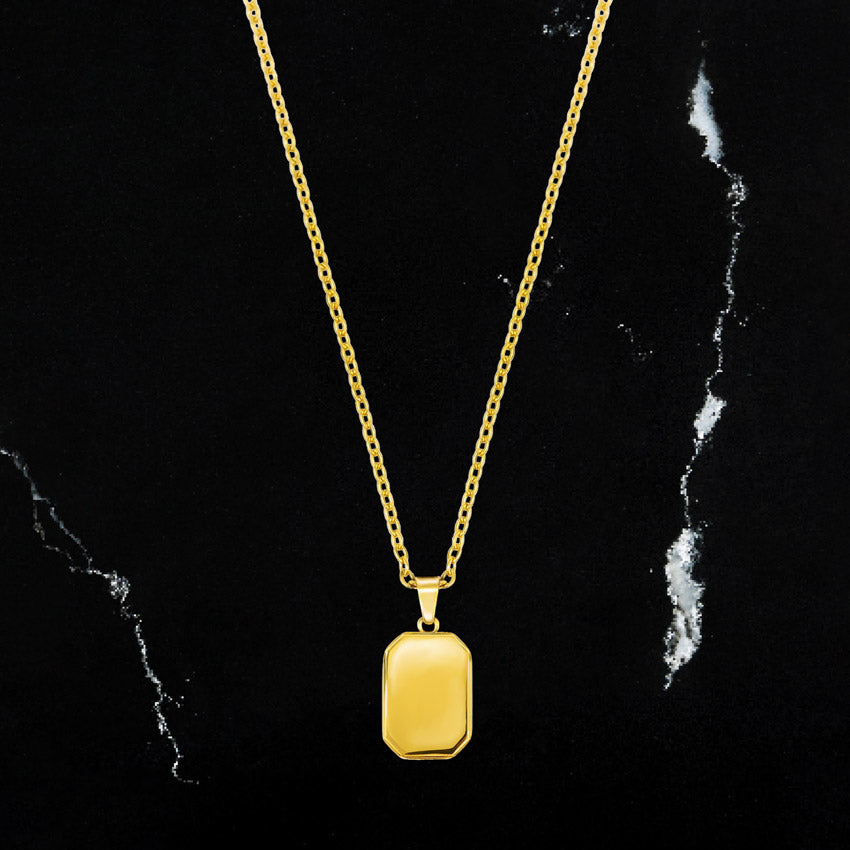 14k Yellow Gold Diamond Mini Double Dog Tag Pendant – Avant Garde Jewelers