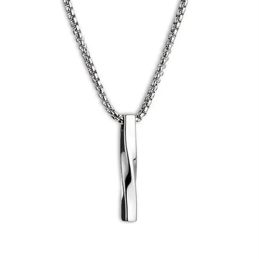 Silver Twisted Bar Pendant Necklace – RoseGold & Black Pty Ltd
