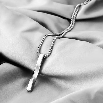 SILVER925 TWIST BAR CHAIN NECKLACE /シルバー Silver Twisted Bar Pendant Necklace – RoseGold & Black Pty Ltd
