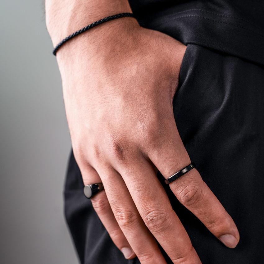 Minimal Ring in Polished Black