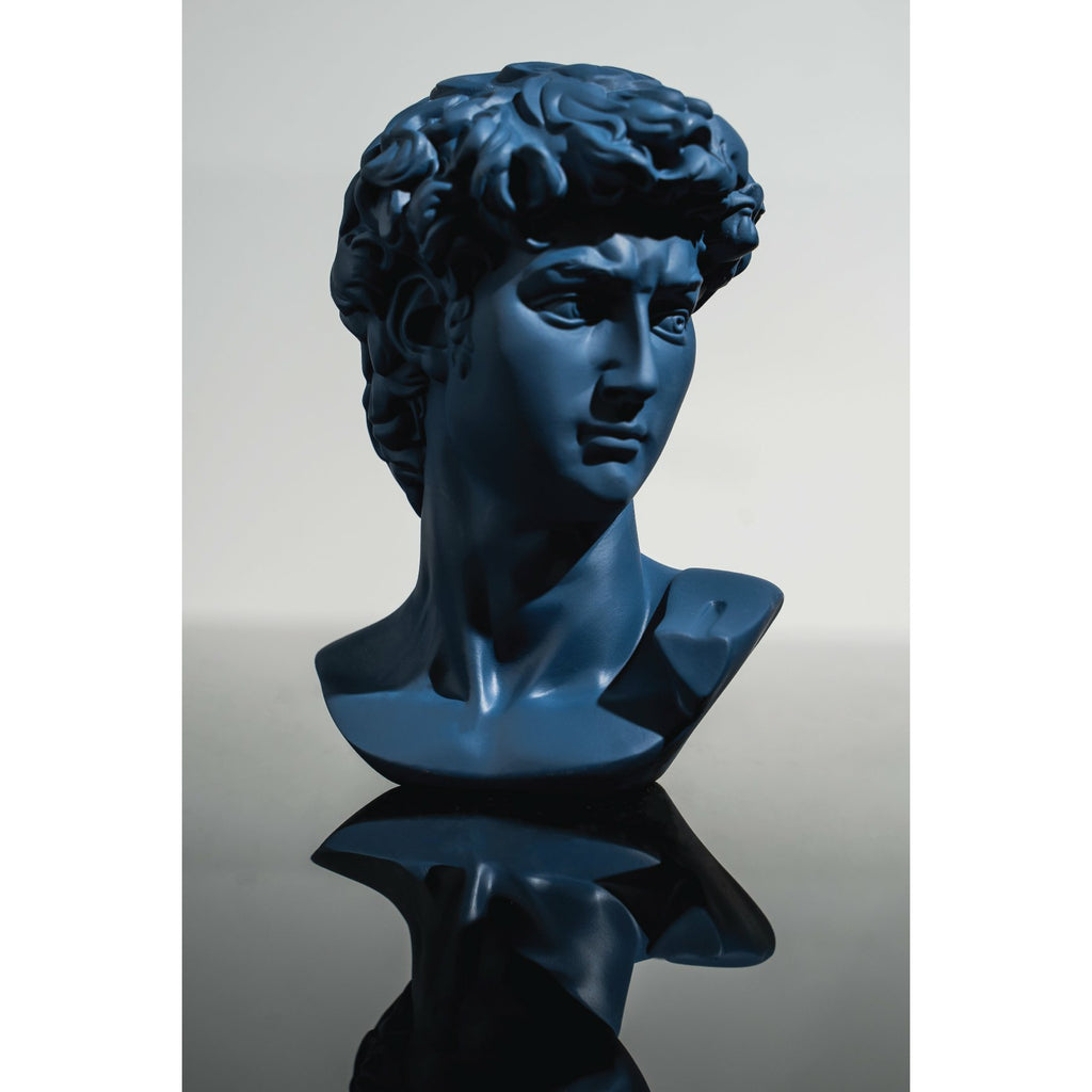 Navy Blue David Bust Sculpture - Our Navy Blue David Bust Sculpture is a timeless piece that’s an icon of both Italian and World Art History.