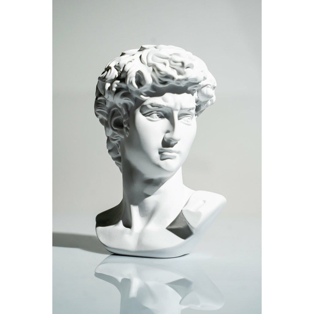 White David Bust Sculpture - Our White David Bust Sculpture is a timeless piece that’s an icon of both Italian and World Art History.