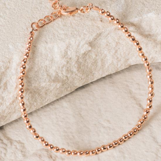 Rose Gold Micro Bead Bracelet - Finely handcrafted micro beads, fashioned and shaped by hand to create a minimal unique staple piece to any outfit, essential bracelet to add to any jewelry collection.