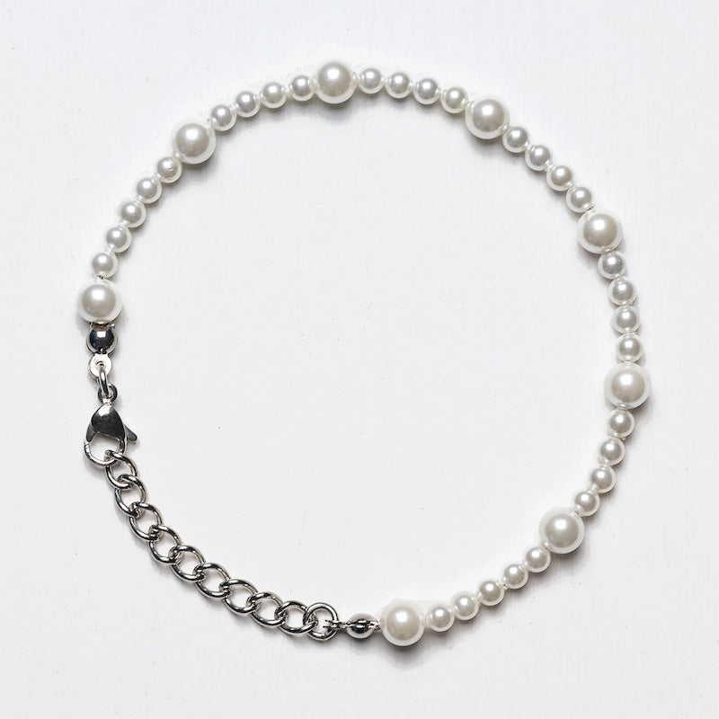 White Pearl Bracelet for Men