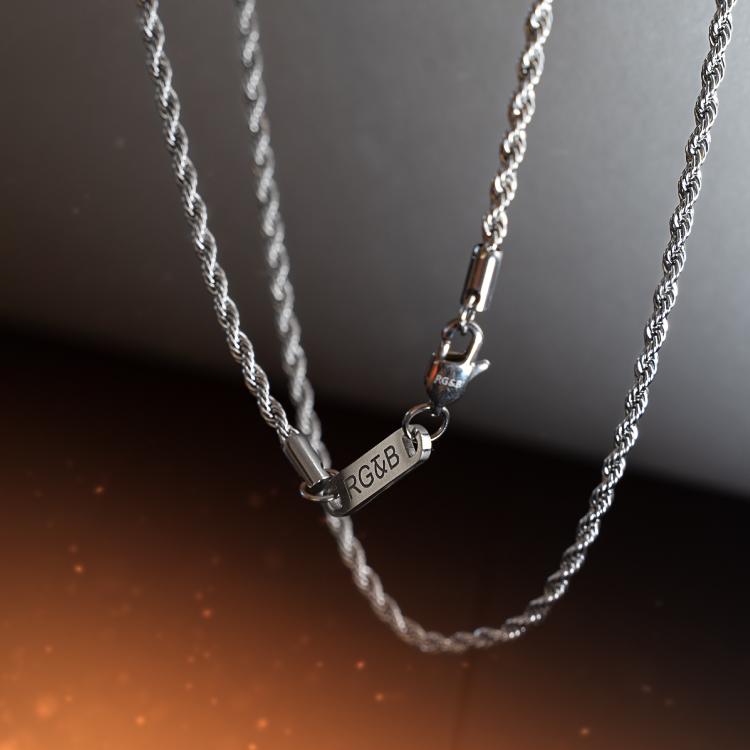 Rope & Box Chain Necklace in Silver – RoseGold & Black Pty Ltd