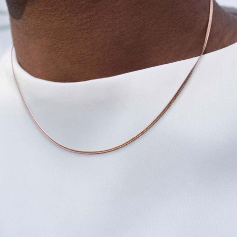 Our Rose Gold Snake Chain Necklace which features our hand-crafted & premium snake chain.