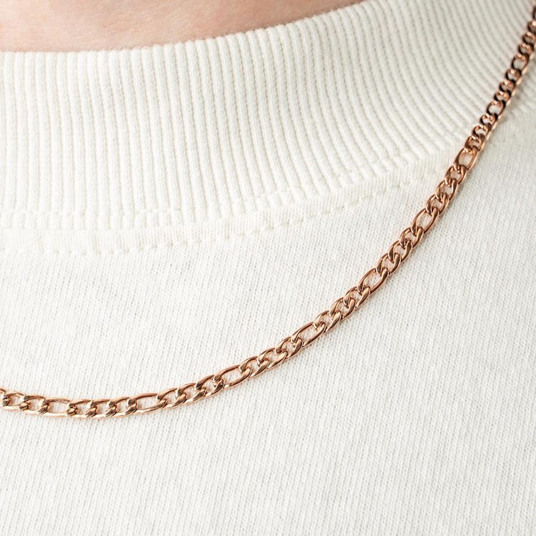 Figaro Chain Necklace Rose Gold - Main Image
