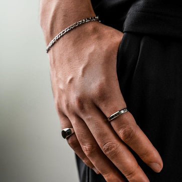 Silver Men's Signet Ring – RoseGold & Black Pty Ltd