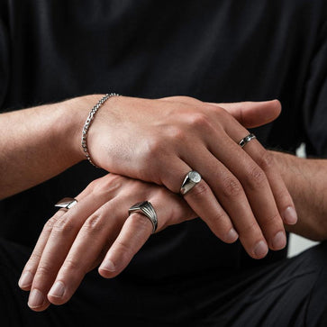 Silver Men's Signet Ring – RoseGold & Black Pty Ltd