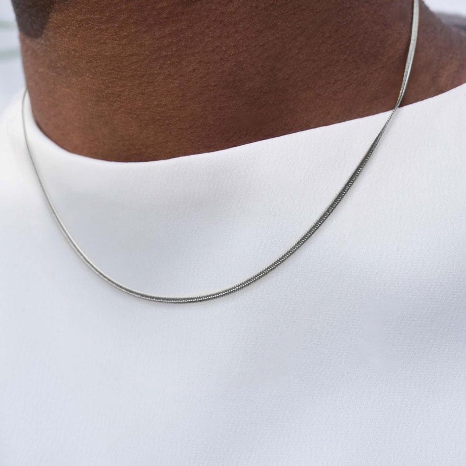 Our Silver Snake Chain Necklace which features our hand-crafted & premium snake chain.