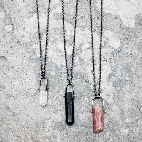 Black Tourmaline Necklace - Our Black Tourmaline Necklace Features a Hand-Selected & Specimen Grade Black Tourmaline Crystal and is absolutely hand-crafted.