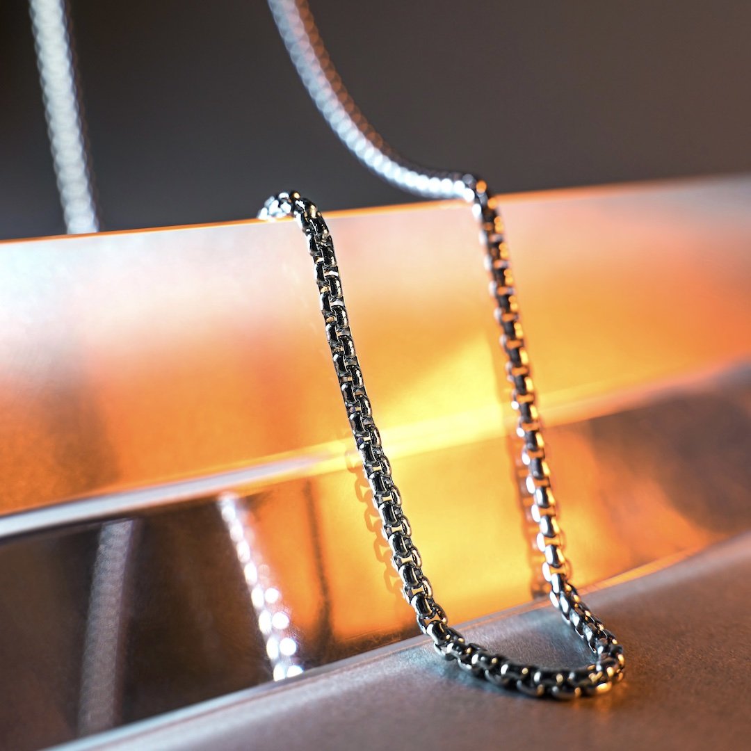 Box Rope Necklace Rope & Box Chain Necklace in Silver – RoseGold & Black Pty Ltd