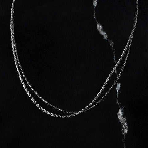Minimal Gold Box Chain Necklace – RoseGold & Black Pty Ltd